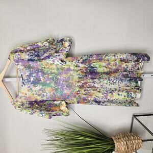 ECI New York Silk Floral Print Dress‎ Size 4